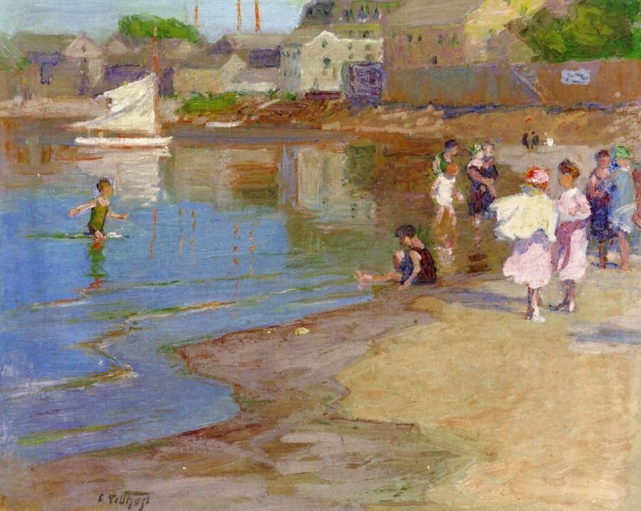 Edward Henry Potthast Children Playing at the Beach
